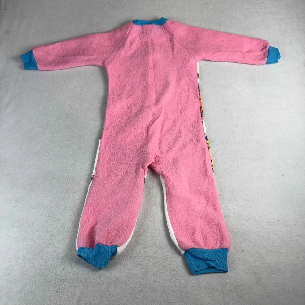 Vintage 1996 Nickelodeon Rugrats Fleece Zip Up Sleeper Pajamas Kid's Size 6 Pink